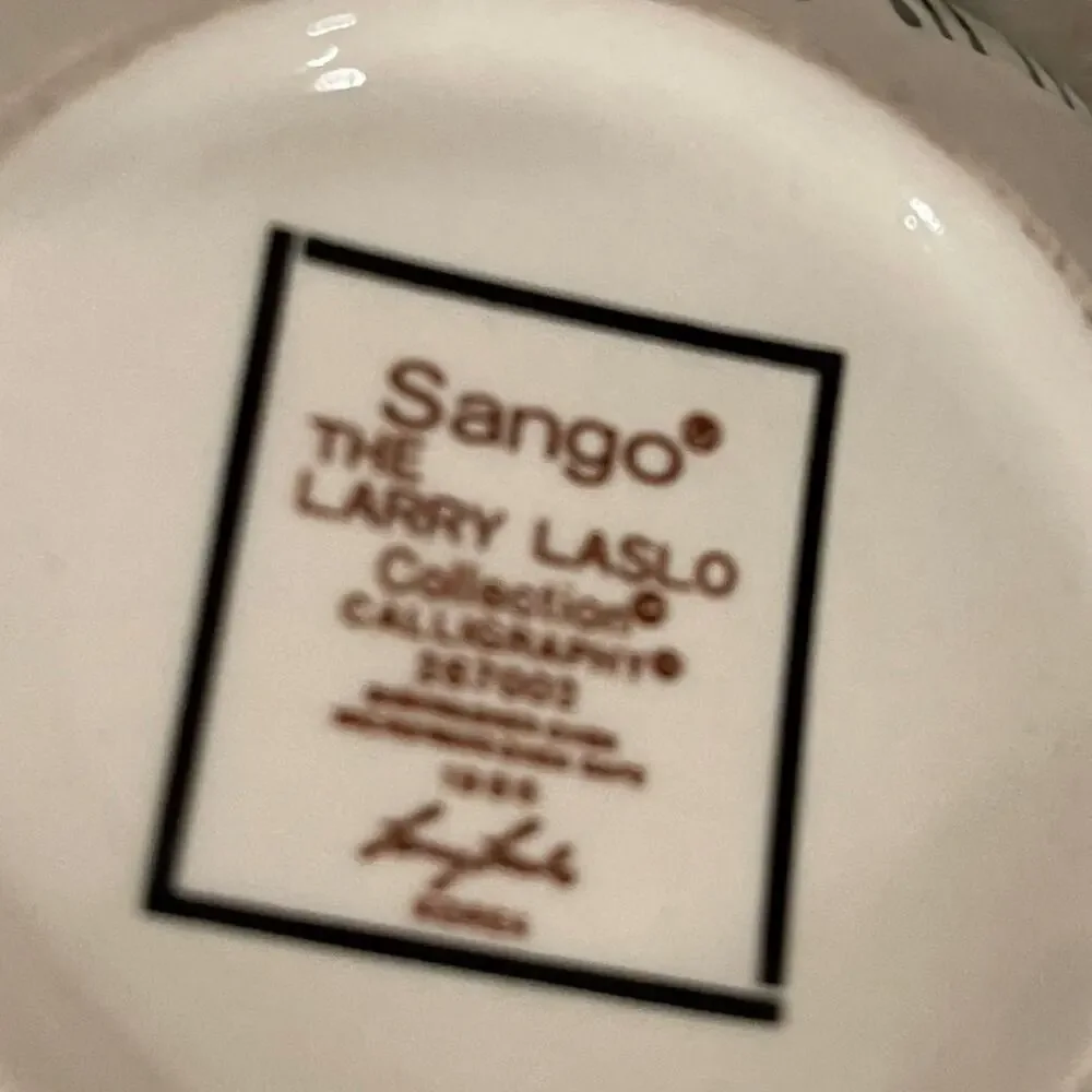 Sango Calligraphy Larry Lasso 80’s cream and sugar set EUC